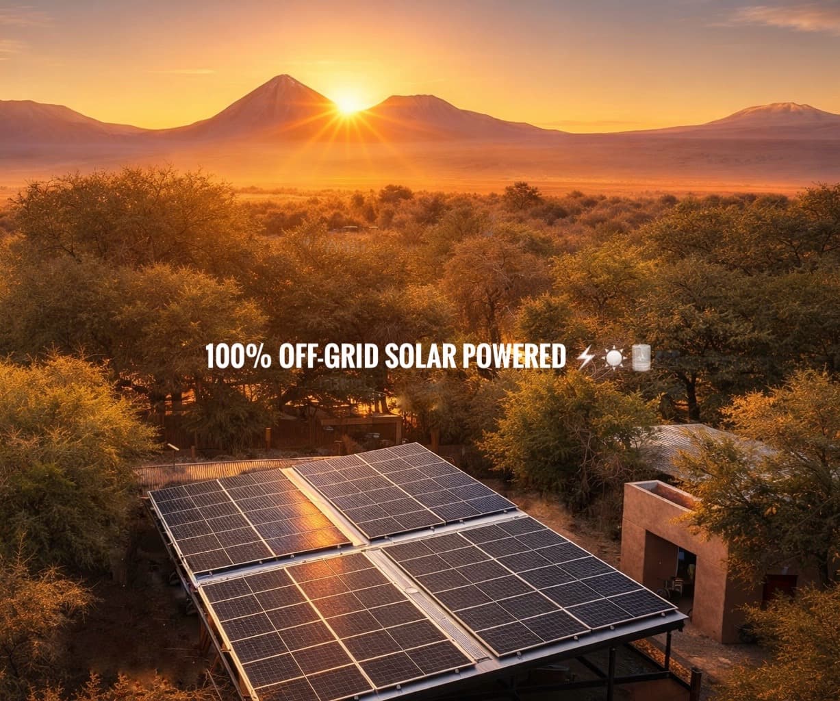 Vista Aérea Planta Solar — 100% Off Grid